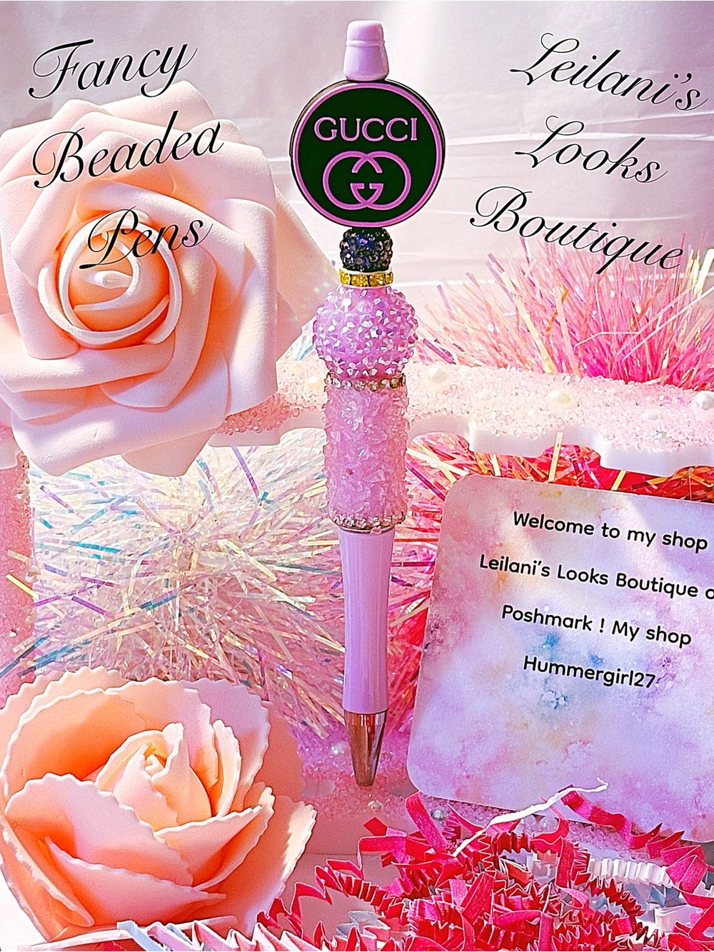 Fancy beaded Pen/gifts/purple beads/purple circle/